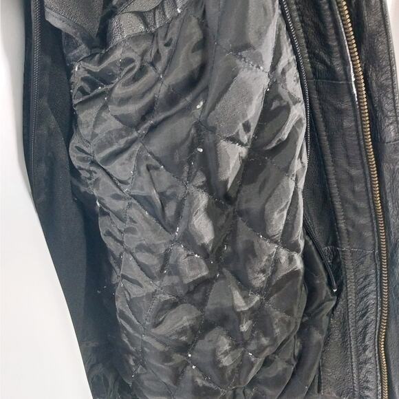 VINTAGE OSCAR PIEL! HOT BLACK GENUINE LEATHER, AMERICA BIKER/MOTO JACKET! SZ L - Picture 9 of 11